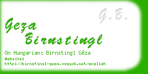 geza birnstingl business card